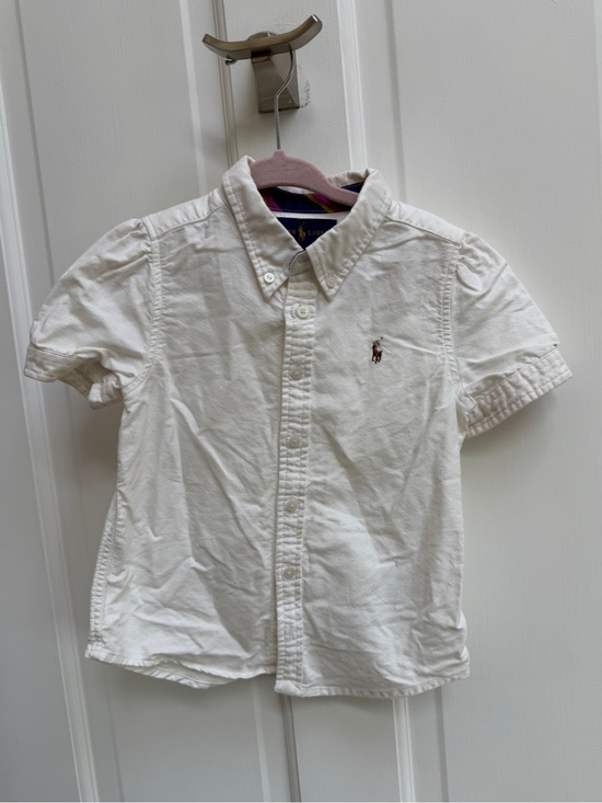Ralph Lauren Other - Ralph Lauren Girls 4 4T White Short-Sleeve Button-Down Shirt with Polo Logo